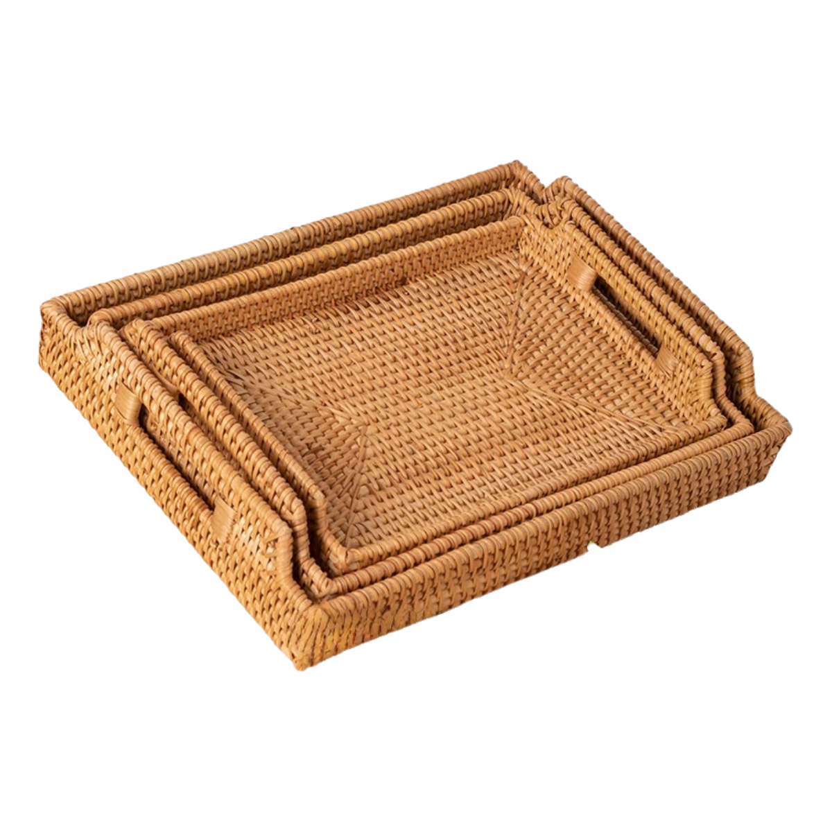 Rattan  Rectangle Basket Set