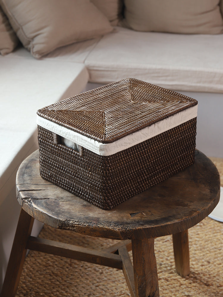 Rattan Storage Box  With Lid