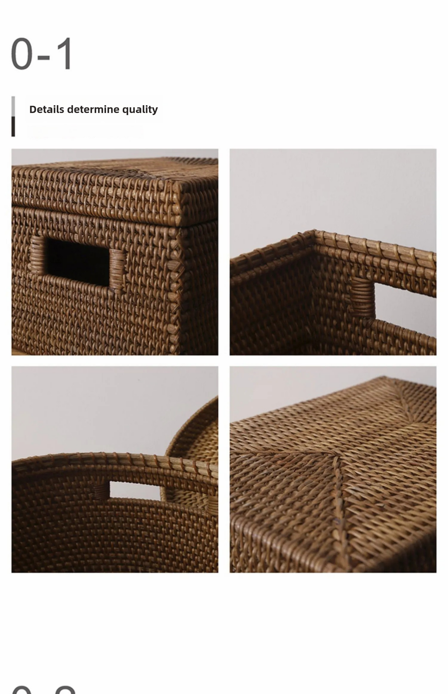 Rattan Storage Box  With Lid