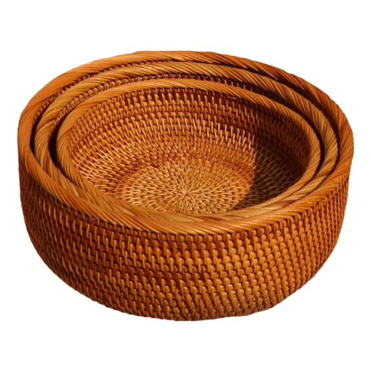 Rattan Round Storage Baskets | Flat