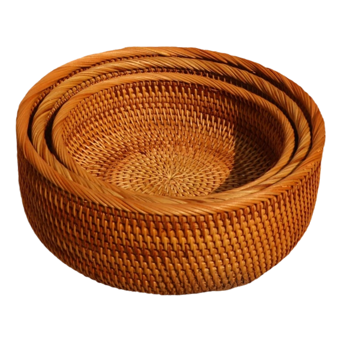 Rattan Round Storage Baskets | Flat