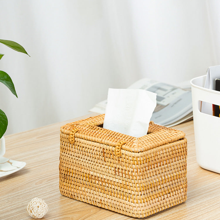 Rattan Tissue Cover Box