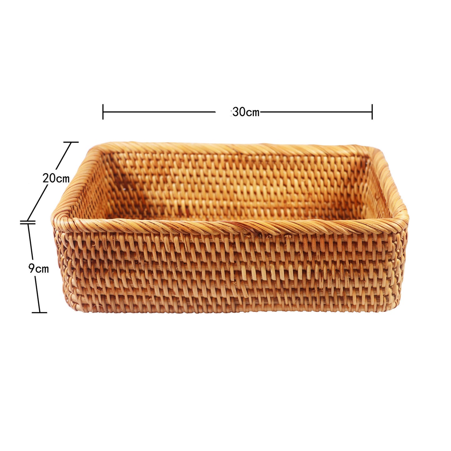 Rattan Rectangular Storage Basket Set of 3