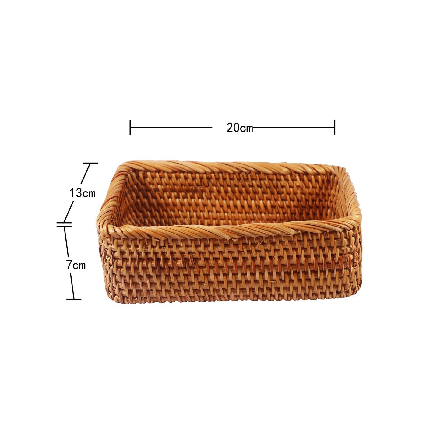 Rattan Rectangular Storage Basket Set of 3