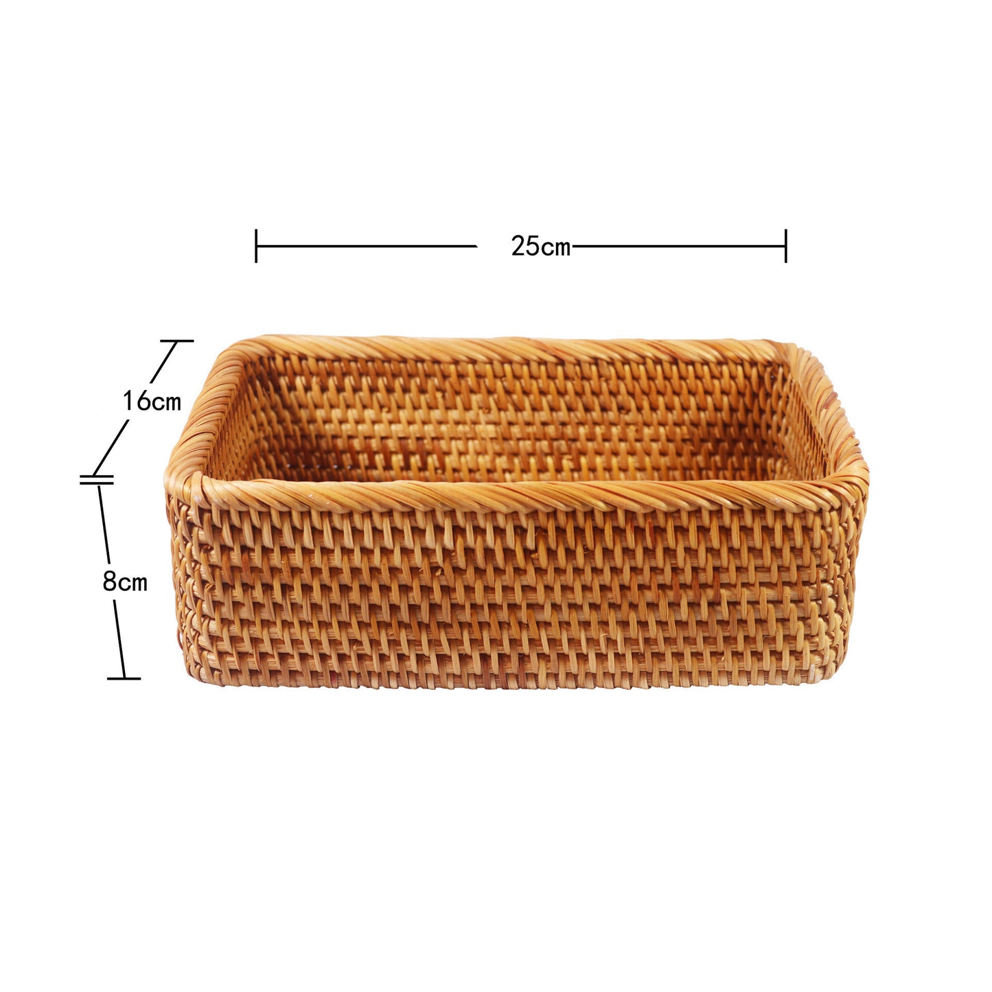 Rattan Rectangular Storage Basket Set of 3