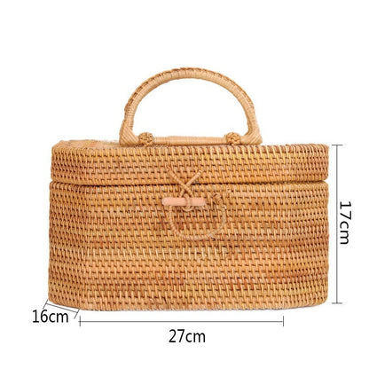 Woven Rectangular Basket With Lid