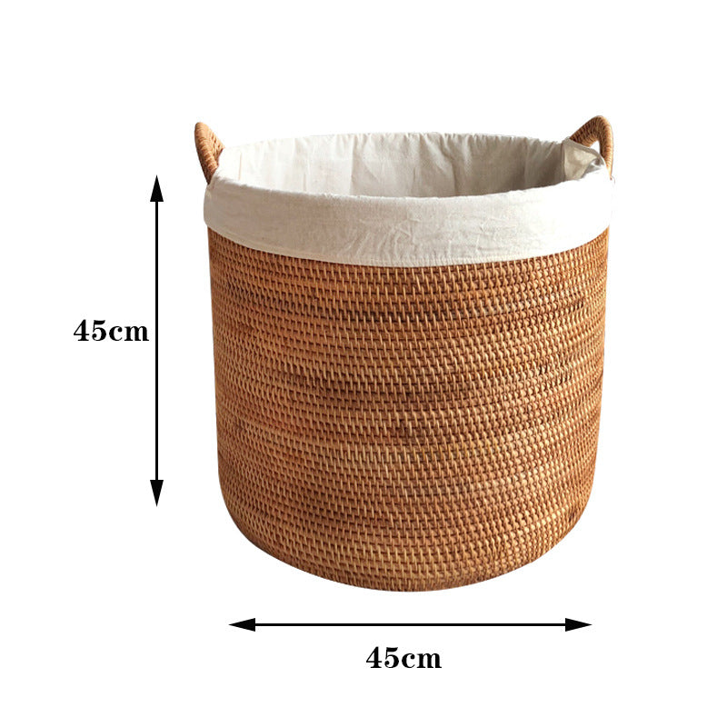 Round Wicker Laundry Hamper - Small