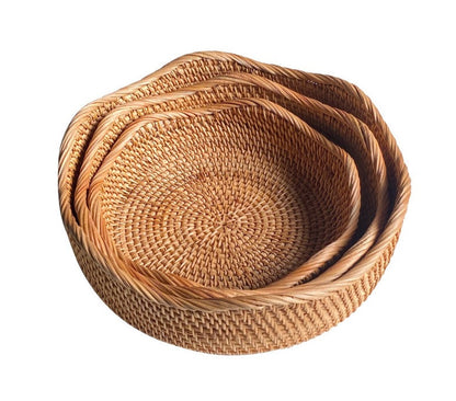 Rattan Round Storage Basket | Wave