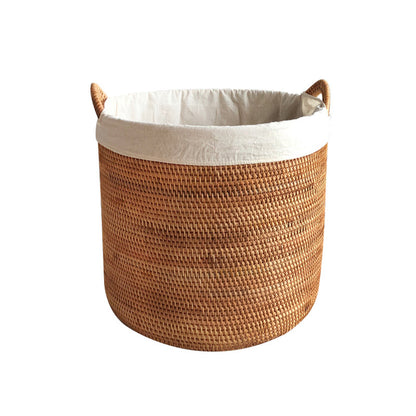 Round Wicker Laundry Hamper - Small