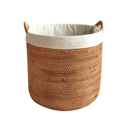 Round Wicker Laundry Hamper  - Medium