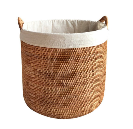 Round Wicker Laundry Hamper - Large