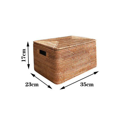 Rattan Rectangular Baskets with Lid  | Various sizes | Can Be Customized