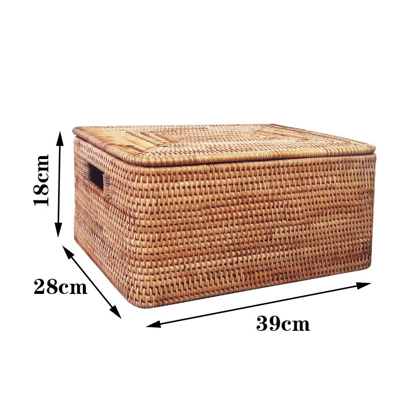 Rattan Rectangular Baskets with Lid  | Various sizes | Can Be Customized