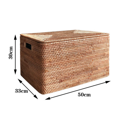 Rattan Rectangular Baskets with Lid  | Various sizes | Can Be Customized