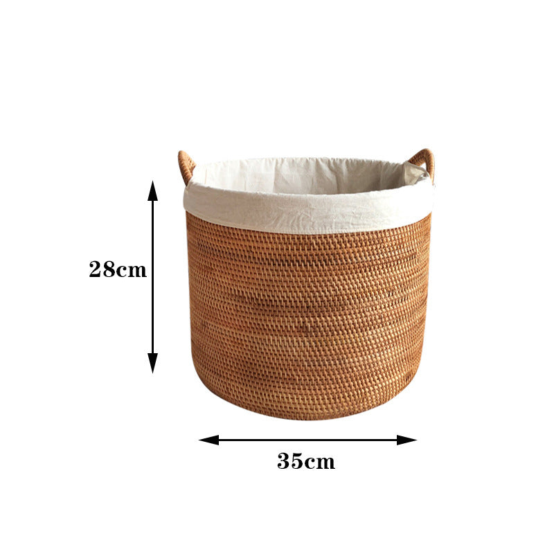 Round Wicker Laundry Hamper - Small