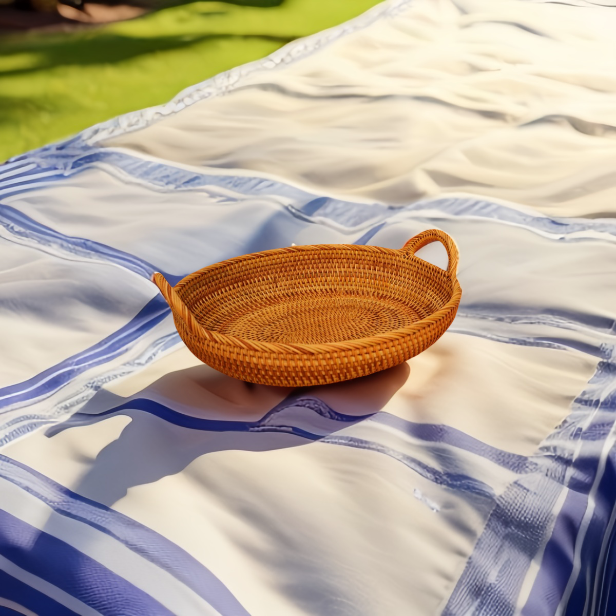 Elliptical Serving Tray With Handle