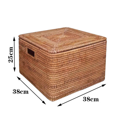 Rattan Rectangular Baskets with Lid  | Various sizes | Can Be Customized