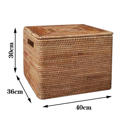 Rattan Rectangular Baskets with Lid  | Various sizes | Can Be Customized