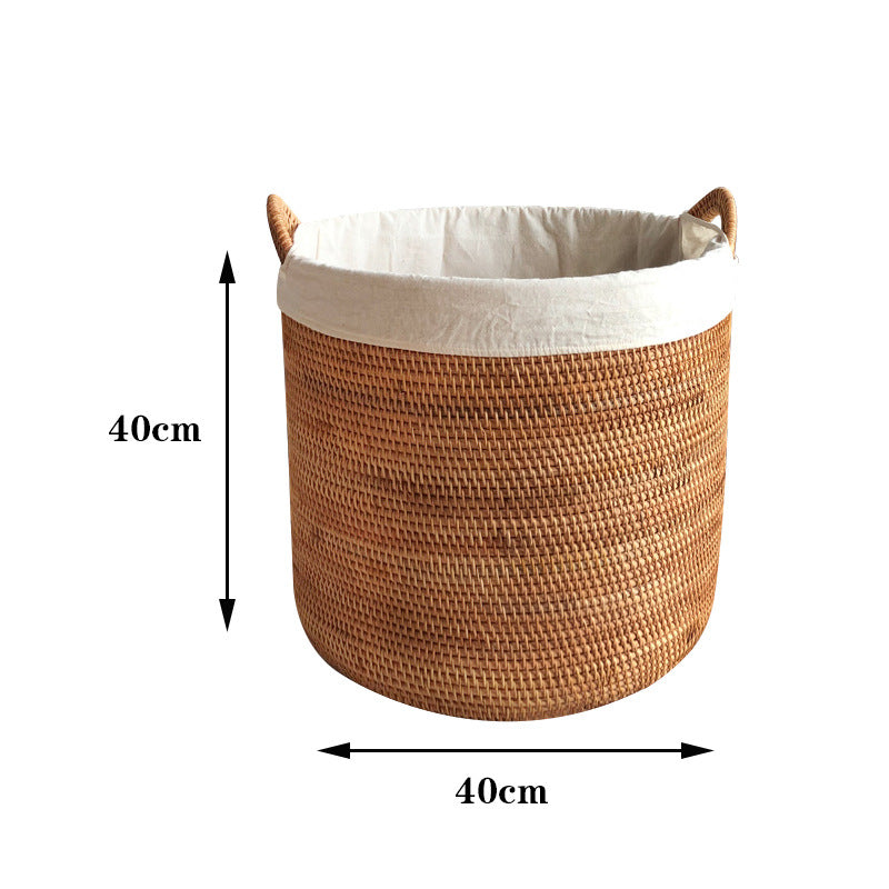 Round Wicker Laundry Hamper - Large