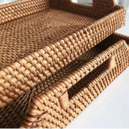 Rattan  Rectangle Basket Set