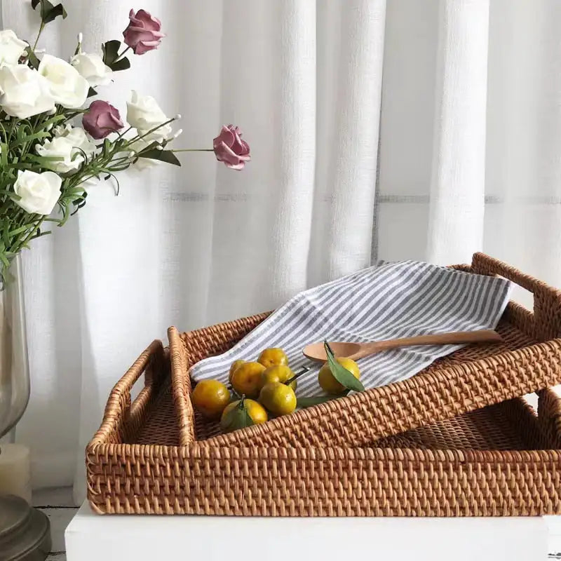 Rattan  Rectangle Basket Set